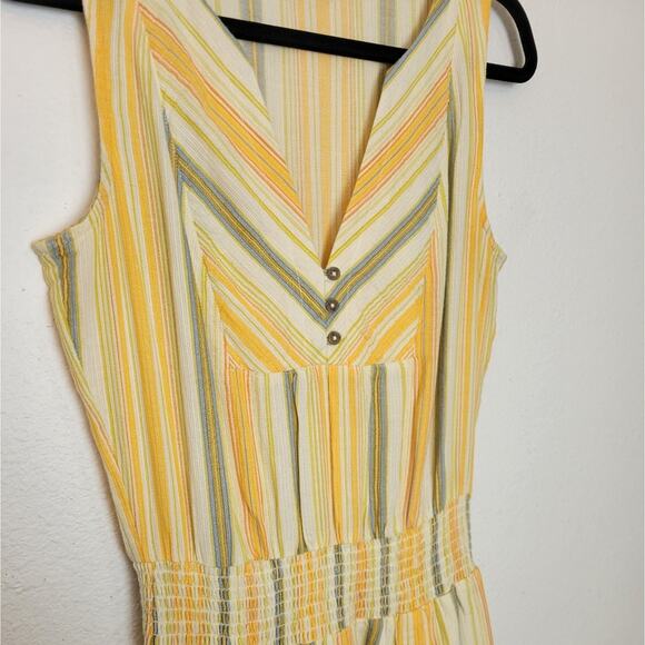 PRANA California Dreaming Maxi Dress In Golden Hour Stripe Pockets Cotton Sz XS - Picture 4 of 12